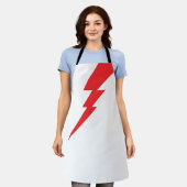 レッドフラッシュ稲妻ボルト エプロン (着用した状態)