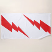 レッドフラッシュ稲妻ボルト ビーチタオル (正面)