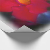 レッドフラワーつる植物オンホワイトラージ ラッピングペーパー (角)