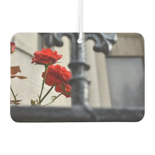 レッドフラワーアイアンゲートニューヨークシティフォトグラフィーNYC カーエアーフレッシュナー (裏面)
