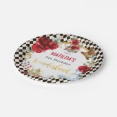 レッドフラワーアリスinワンダーランド誕生日ティーパーティー ペーパープレート (アングル)