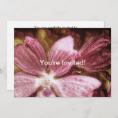 レッドフラワーイラストレーション 招待状 (正面/裏面)