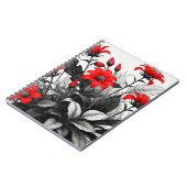 レッドフラワーオン白黒植物 ノートブック (左側)