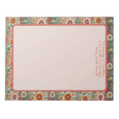 レッドフラワーガーデンフレンドシップ引用文メモ帳 ノートパッド (正面)