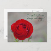 レッドフラワーガーデン感動的引用文モネ ポストカード (正面/裏面)