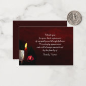 レッドフラワーキャンドルサンキューカード ノートカード (正面/裏面インサイチュ)