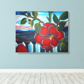 レッドフラワーキャンプ キャンバスプリント (インサイチュ (ウッドフロア))