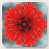 レッドフラワーコルクコースター コースター (正面)