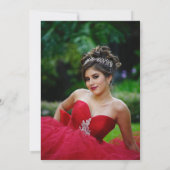 レッドフラワーゴールドフォイル蝶キンセアニェラ 招待状 (裏面)