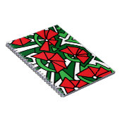 レッドフラワーズドードルアート ノートブック (右側)