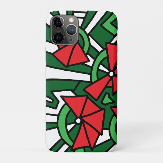 レッドフラワーズドードルアート Case-Mate iPhoneケース (裏)