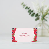 レッドフラワーズビジネスカードテンプレート自分のデザイン 名刺 (スタンド正面)