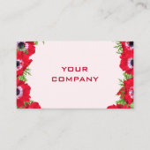 レッドフラワーズビジネスカードテンプレート自分のデザイン 名刺 (正面)