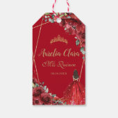 レッドフラワーズフローラキンセアニェラガール15誕生日 ギフトタグ (裏面)