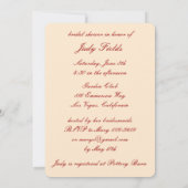 レッドフラワーズメイソンジャースブライダルシャワー招待 招待状 (裏面)