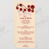 レッドフラワーズメイソンジャースメニューカード メニュー (正面/裏面)