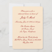 レッドフラワーズメイソンジャースリハーサルディナー招待状 招待状 (裏面)