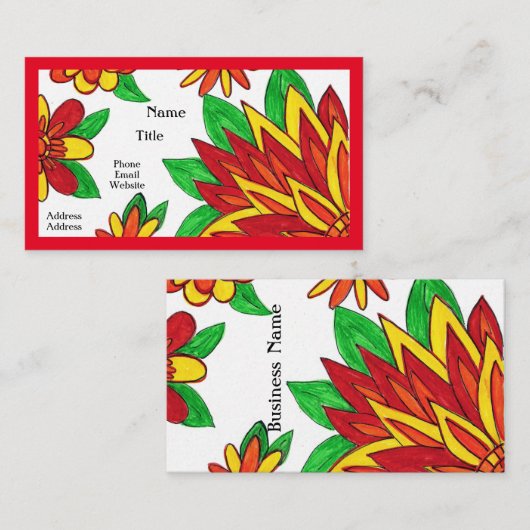 レッドフラワーズ名刺 名刺 (正面/裏面)