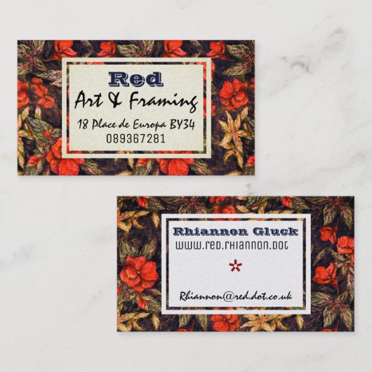 レッドフラワーズ名刺 名刺 (正面/裏面)