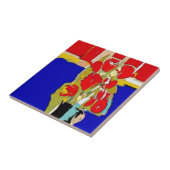 レッドフラワーズ抽象芸術マティスハワイ タイル (側面)