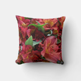 レッドフラワーズ装飾用クッション クッション