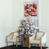 レッドフラワーダブル中国のシ結婚ーズ ウィンドウサイン