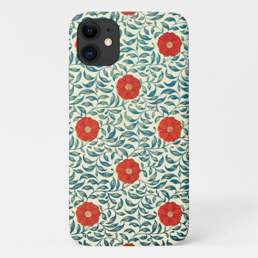 レッドフラワーパターンデザイン-1 iPhone / iPadケース Case-Mate iPhoneケース (裏面)
