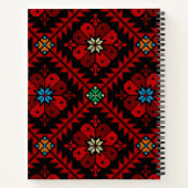 レッドフラワーパレスティナ刺繍タスリーズパターン ノートブック (裏面)
