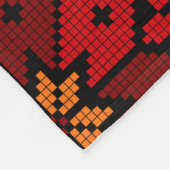 レッドフラワーパレスティナ刺繍タスリーズパターン フリースブランケット (角)