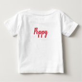 レッドフラワーポピーフローラドードルファンタジー ベビーTシャツ (裏面)