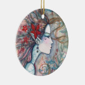 レッドフラワーマーメイドオーナメント セラミックオーナメント (右)