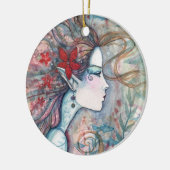 レッドフラワーマーメイドオーナメント セラミックオーナメント (左)