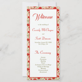 レッドフラワーロマンチック結婚式 プログラム