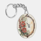 レッドフラワー小枝リース離れズレッドベリー キーホルダー (正面左)