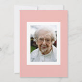 レッドフラワー金ゴールドフレーム90誕生日フォトパーティー 招待状 (裏面)