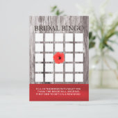 レッドフラワー&ドリフトウッドブライダルシャワービンゴカード (スタンド正面)