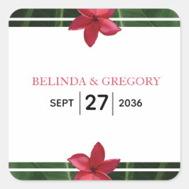 レッドフランジパニプルメリア結婚ズ スクエアシール