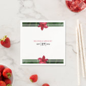 レッドフランジパニプルメリア結婚ズ スタンダードカクテルナプキン (インサイチュ)