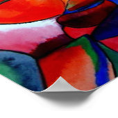 レッドフランスリブレバラ水彩画 ポスター (角)