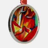 レッドフランスリブレバラ水彩画 メタルオーナメント (右)