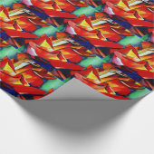 レッドフランスリブレバラ水彩画 ラッピングペーパー (角)