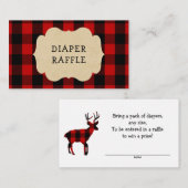 レッドフランネルバックおむつラッフルチケット エンクロージャーカード (正面/裏面)