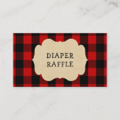 レッドフランネルバックおむつラッフルチケット エンクロージャーカード (正面)