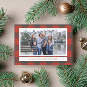 レッドフランネルホリデーフォトカード シーズンカード
