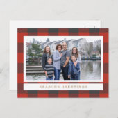 レッドフランネルホリデーフォトカード シーズンポストカード (正面/裏面)