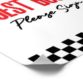 レッドフラームレースクーゲストブックパーティー標識 ポスター (角)