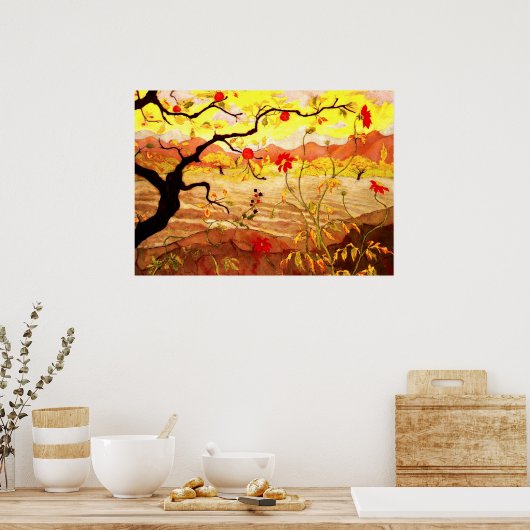 レッドフルーツのアップルツリー – Paul Ransonのアートワーク ポスター (キッチン)