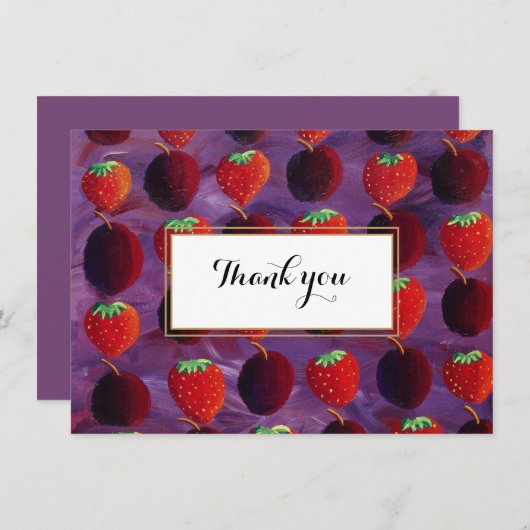 レッドフルーツカントリーエレガントありがとう サンキューカード (正面/裏面)