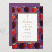 レッドフルーツカントリーバプテスマ《キリスト教》洗礼式や命名式 招待状 (正面/裏面)