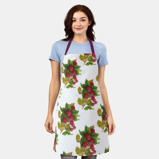 レッドフルーツ エプロン (着用した状態)